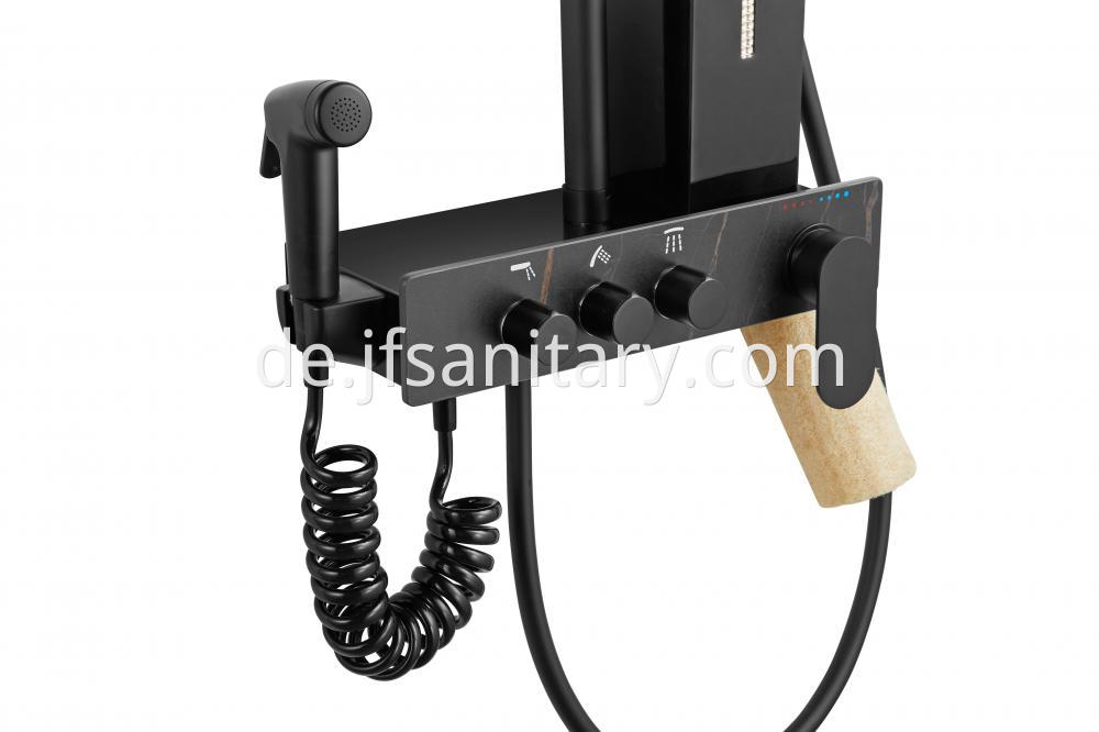 Black Shower Mixer With Bidet Sprayer